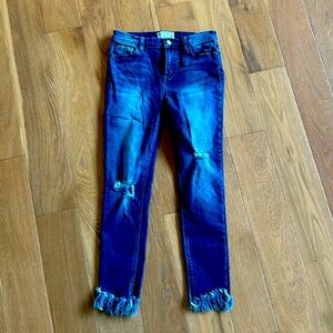 Free People Distressed Jeans with frayed hem, Size 26